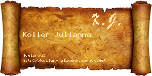Koller Julianna névjegykártya